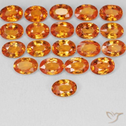 0.59ct 자연스러운 밝은 주황색 사파이어, 타원형, VVS-VS