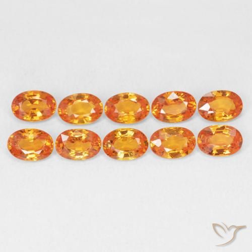 0.56ct 자연스러운 미디엄 오렌지 사파이어, 타원형, VVS-VS