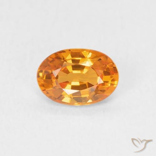 0.61ct 자연스러운 밝은 주황색 사파이어, 타원형, VVS-VS