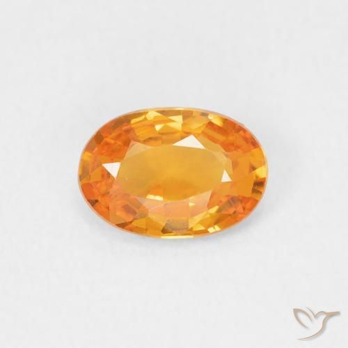 0.51ct 자연스러운 밝은 주황색 사파이어, 타원형, VVS-VS