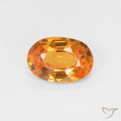 0.64ct 자연스러운 밝은 주황색 사파이어, 타원형, VVS-VS