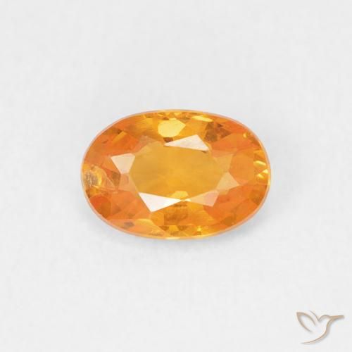 0.60ct 자연스러운 밝은 주황색 사파이어, 타원형, VS