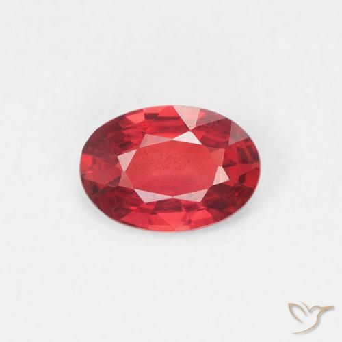 0.45ct 자연스러운 미디엄 레드 사파이어, 타원형, VS