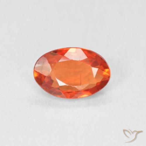 0.56ct 자연스러운 파이어 오렌지 사파이어, 타원형, VVS-VS