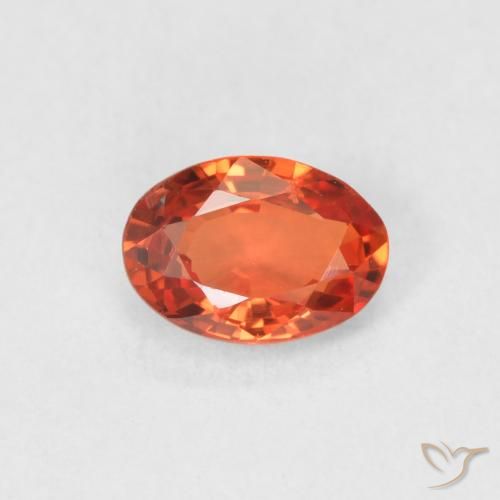 0.60ct 자연스러운 붉은 오렌지 사파이어, 타원형, VVS-VS