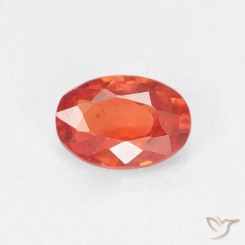 0.55ct 자연스러운 미디엄 오렌지 사파이어, 타원형, VVS-VS