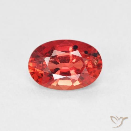 0.65ct 자연스러운 인텐스 레드 사파이어, 타원형, VS