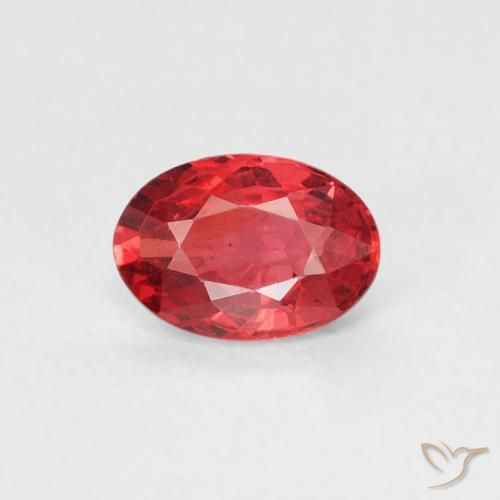 0.53ct 자연스러운 밝은 빨간색 사파이어, 타원형, VS