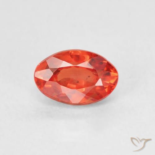 0.68ct 자연스러운 붉은 오렌지 사파이어, 타원형, VS