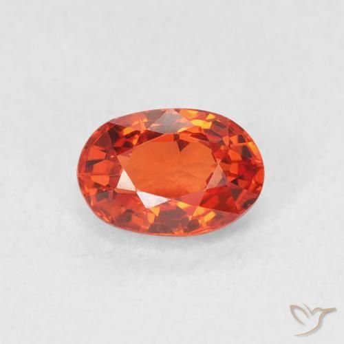 0.76ct 자연스러운 앰버 오렌지 사파이어, 타원형, VVS-VS