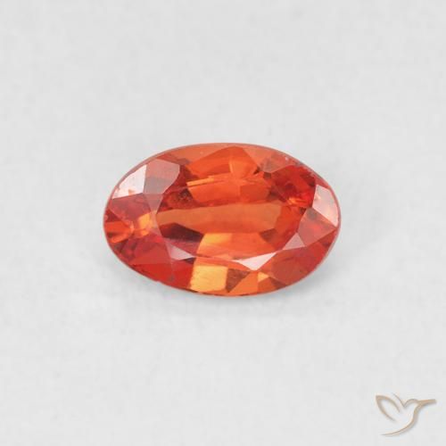 0.54ct 자연스러운 붉은 오렌지 사파이어, 타원형, VVS-VS