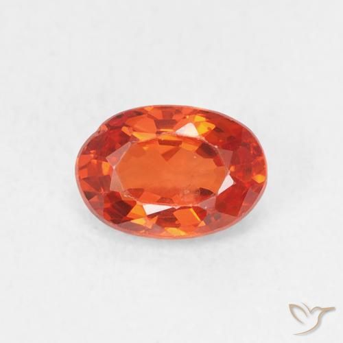 0.69ct 자연스러운 따뜻한 오렌지 사파이어, 타원형, VS
