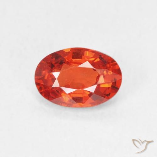 0.64ct 자연스러운 미디엄 오렌지 사파이어, 타원형, VS