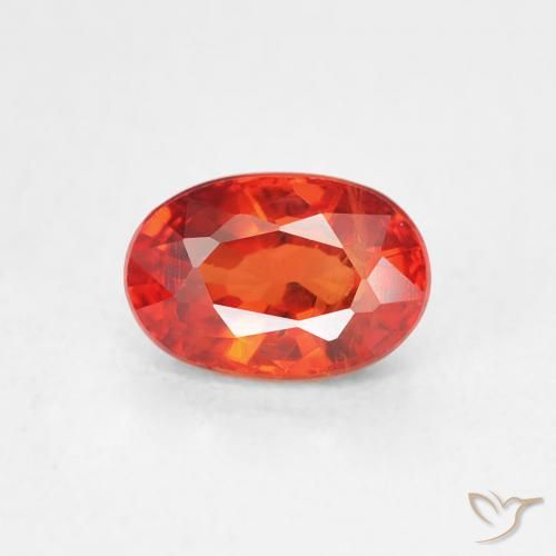 0.83ct 자연스러운 따뜻한 오렌지 사파이어, 타원형, VS