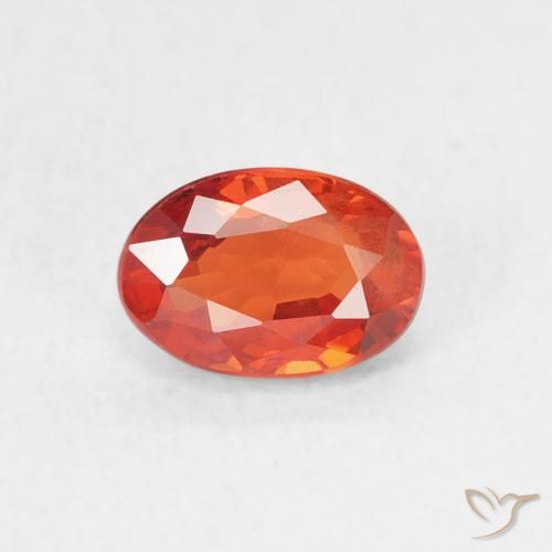0.76ct 자연스러운 붉은 오렌지 사파이어, 타원형, VS