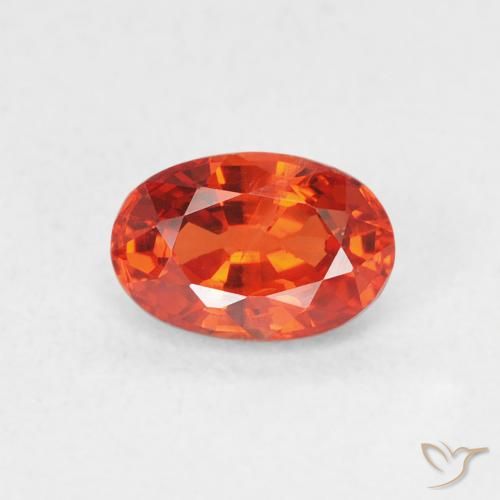 0.72ct 자연스러운 파이어 오렌지 사파이어, 타원형, VS