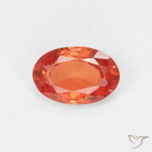 0.56ct 자연스러운 따뜻한 오렌지 사파이어, 타원형, VS
