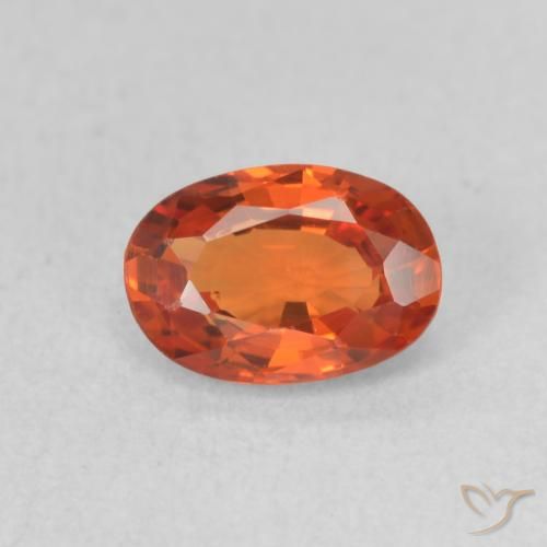 0.71ct 자연스러운 미디엄 오렌지 사파이어, 타원형, VVS-VS