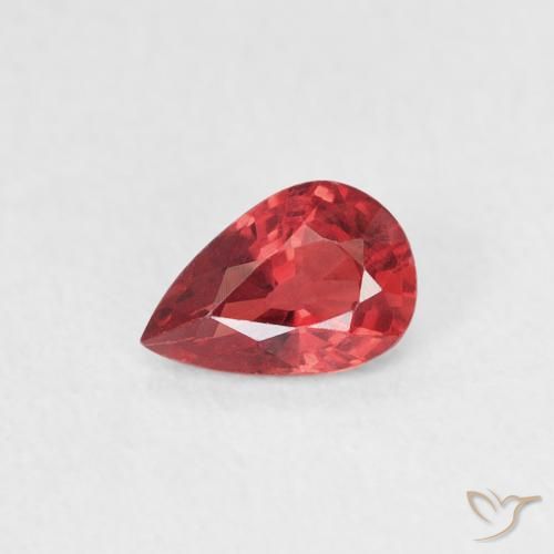 0.42ct 자연스러운 스칼렛 레드 사파이어, 배 모양, VVS-VS