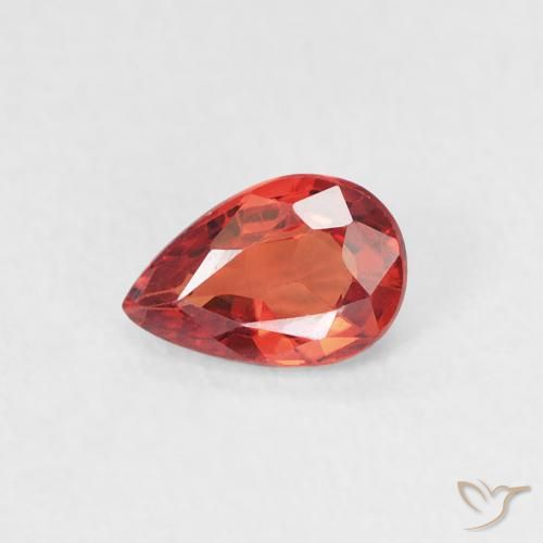 0.46ct 자연스러운 밝은 크림슨 레드 사파이어, 배 모양, VVS-VS