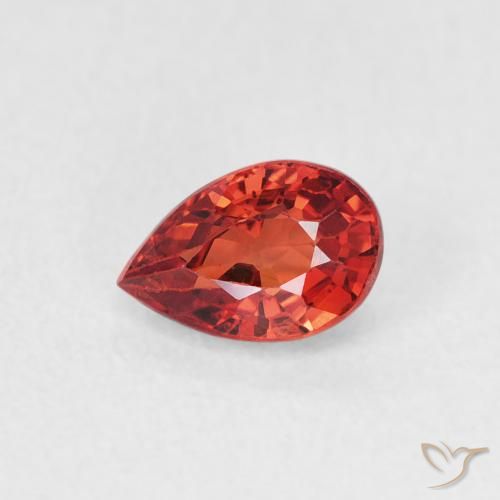 0.64ct 자연스러운 미디엄 레드 사파이어, 배 모양, VVS-VS