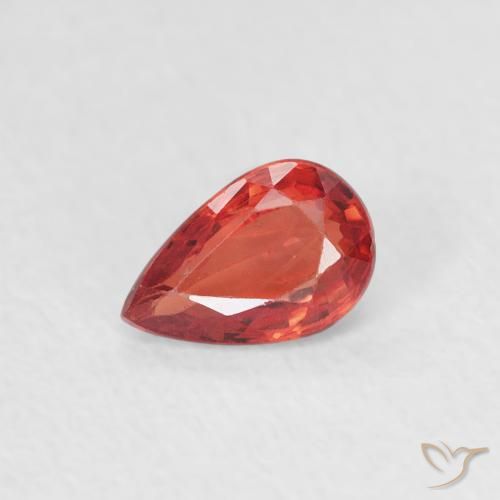 0.44ct 자연스러운 미디엄 레드 사파이어, 배 모양, VVS-VS