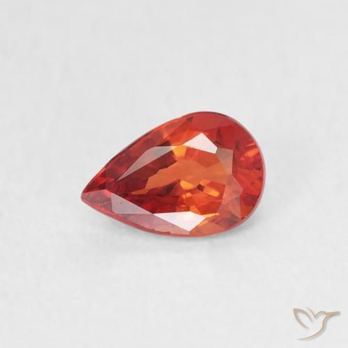 0.51ct 자연스러운 인텐스 레드 사파이어, 배 모양, VVS-VS