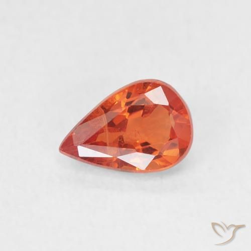 0.58ct 자연스러운 미디엄 레드 사파이어, 배 모양, VS