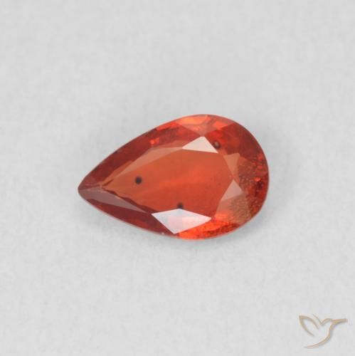 0.42ct 자연스러운 미디엄 레드 사파이어, 배 모양, VVS-VS