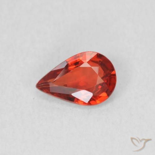 0.40ct 자연스러운 밝은 빨간색 사파이어, 배 모양, VVS-VS