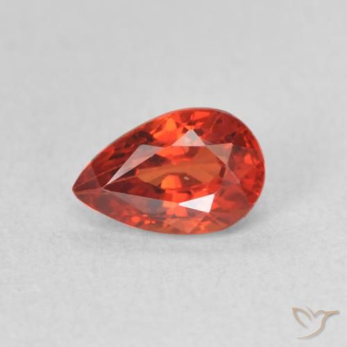 0.73ct 자연스러운 인텐스 레드 사파이어, 배 모양, VVS-VS