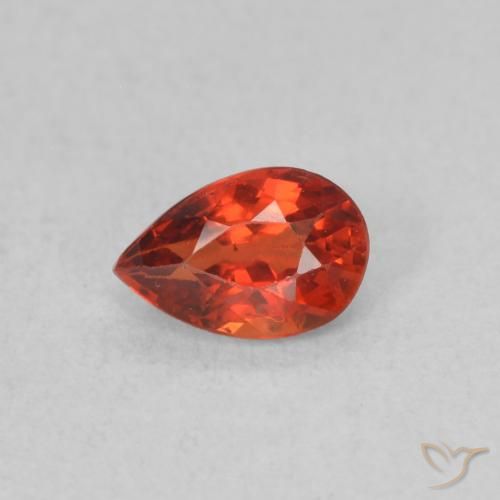 0.50ct 자연스러운 인텐스 레드 사파이어, 배 모양, VS