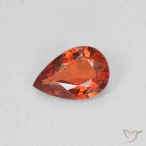 0.48ct 자연스러운 인텐스 레드 사파이어, 배 모양, VS