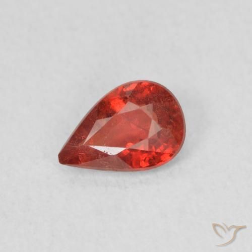 0.43ct 자연스러운 밝은 크림슨 레드 사파이어, 배 모양, VS