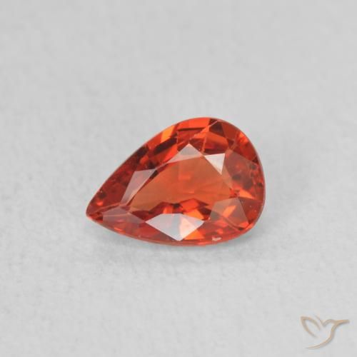 0.41ct 자연스러운 밝은 크림슨 레드 사파이어, 배 모양, VS