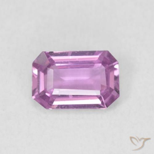 0.66ct 자연스러운 퍼플 핑크 사파이어, 에메랄드 컷, VVS