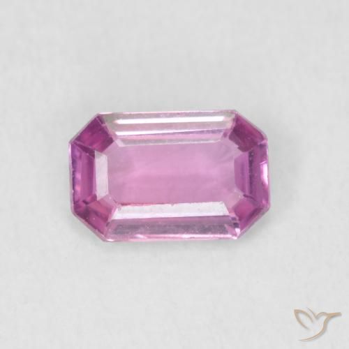 0.57ct 자연스러운 퍼플 핑크 사파이어, 에메랄드 컷, VVS