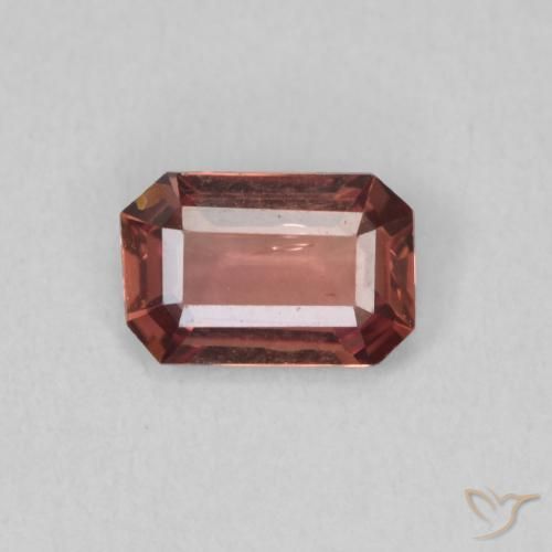 0.61ct 자연스러운 오렌지 핑크 사파이어, 에메랄드 컷, VVS-VS