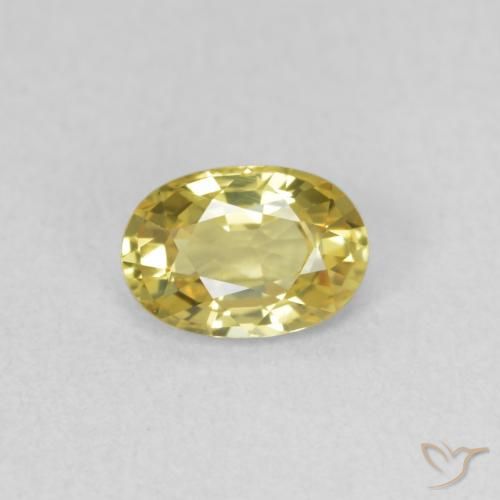 0.54ct 자연스러운 라이트 골드 사파이어, 타원형, VVS