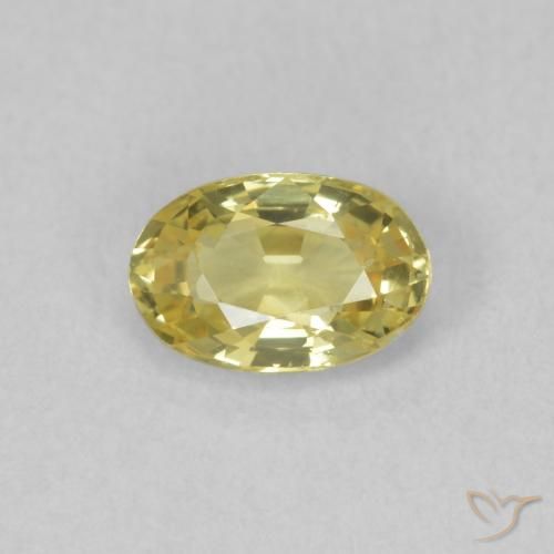 0.55ct 자연스러운 미디엄 옐로우 사파이어, 타원형, VVS-VS