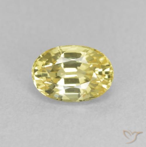0.81ct 자연스러운 연노랑 사파이어, 타원형, VVS