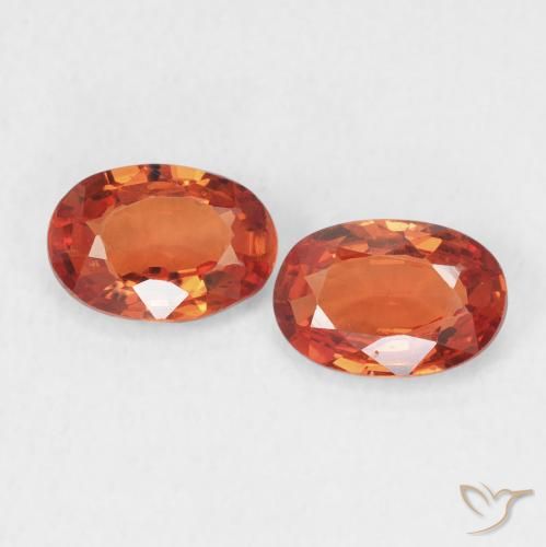 1.11캐럿 루즈 오렌지 사파이어, 탄자니아산 6.2 x 4.2mm 타원형 컷, Photo A