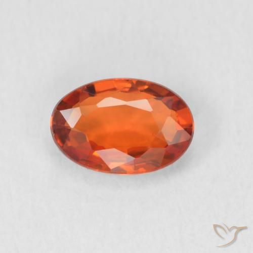 0.64ct 자연스러운 붉은 오렌지 사파이어, 타원형, VVS