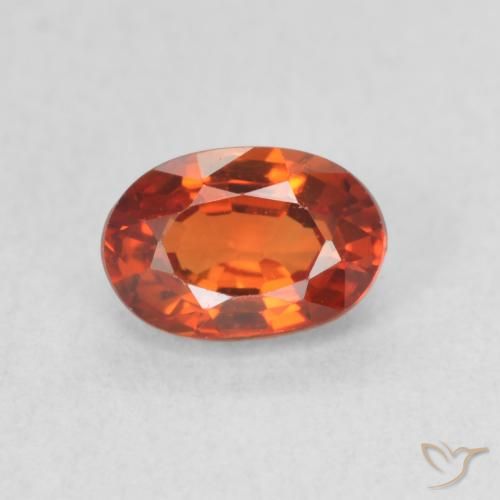 0.78ct 자연스러운 붉은 오렌지 사파이어, 타원형, VVS