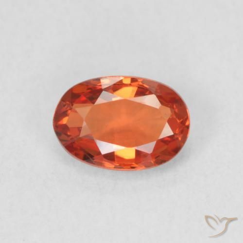 0.62ct 자연스러운 파이어 오렌지 사파이어, 타원형, VVS
