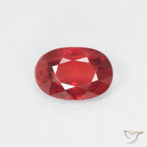 0.61ct 자연스러운 미디엄 레드 사파이어, 타원형, VS