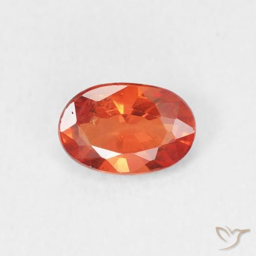 0.55ct 자연스러운 따뜻한 오렌지 사파이어, 타원형, VS