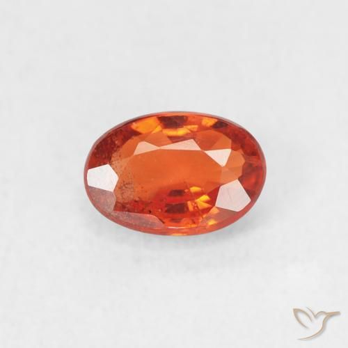0.58ct 자연스러운 파이어 오렌지 사파이어, 타원형, VS