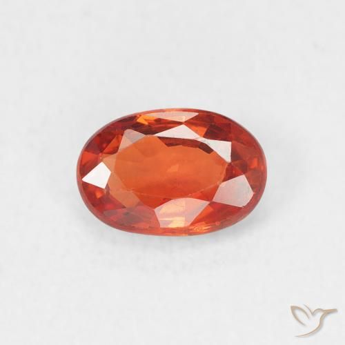 0.64ct 자연스러운 파이어 오렌지 사파이어, 타원형, VS