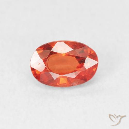 0.68ct 자연스러운 미디엄 오렌지 사파이어, 타원형, VS